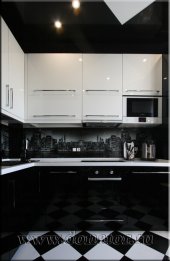 (230) Кухня МДФ, эмаль, цвет "Черный" / "Белый"