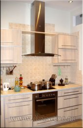 (310) Кухня МДФ, цвет Светлая акация, фасад "Модерн" + алюминиевая рамка