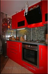 (216) Кухня МДФ, эмаль, цвет "Красный"