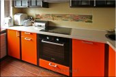 (365) Кухня МДФ, цвет "Оранжевый глянец / Венге", фасад "Модерн/ Джеджа переплет"