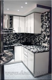 (305) Кухня белая, глянцевая, фасад МДФ, "Модерн" + алюминиевая рамка