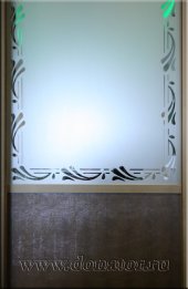 (572) Шкаф-купе, "Raum+", цвет "Береза майнау", зеркало "Серебряное" с пескоструйным рисунком + искусственная кожа