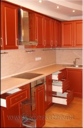(312) Кухня МДФ, цвет Красная медь, фасад "Прямоугольник"