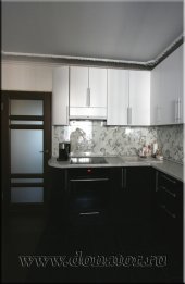 (228) Кухня МДФ, эмаль, цвет "Черный" / "Белый"