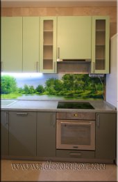 (240) Кухня МДФ, цвет "Серый / Зеленый", фасад "Модерн"