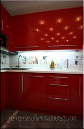 (222) Кухня МДФ, эмаль, цвет "Красный"