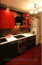 (343) Кухня МДФ, цвет "Венге-Красный", фасад "Модерн"